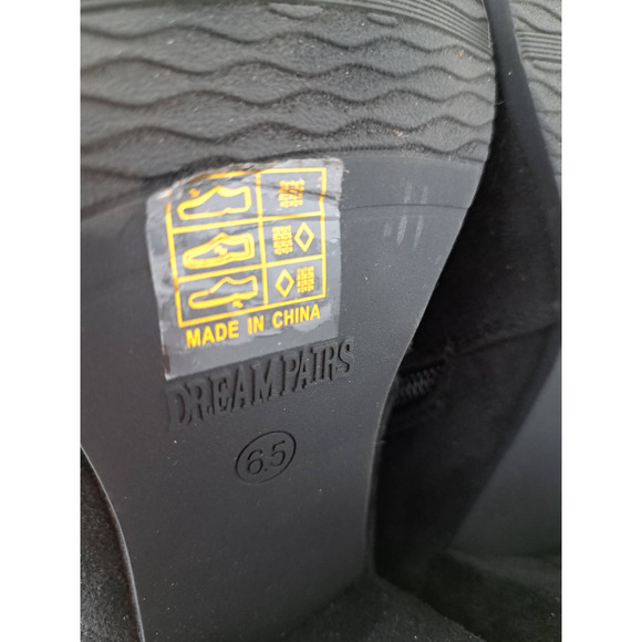 Dream Pairs Black Faux Suede Low Heel Over The Knee Comfort Round Toe Boots 6.5 - Picture 10 of 11